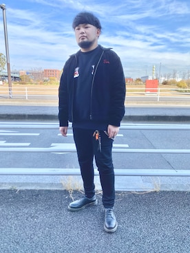 「Backersのアイテム（ブルゾン、ブラック系）」を使った、ホンダネーション さん（メンズ・172cm）の春コーディネート