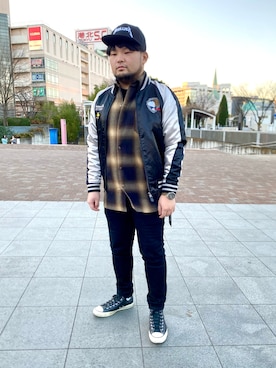 「SNOOPY（スヌーピー）のアイテム」を使った、ホンダネーション さん（メンズ・172cm）の冬コーディネート