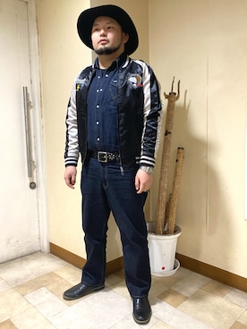 「アイテム（デニムパンツ）」を使った、ホンダネーション さん（メンズ・172cm）の秋コーディネート