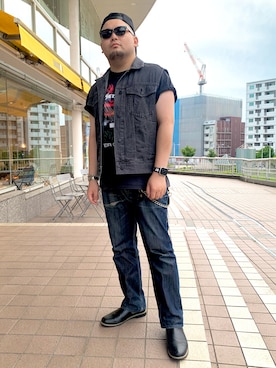「GU（ジーユー）のアイテム」を使った、ホンダネーション さん（メンズ・172cm）の夏コーディネート