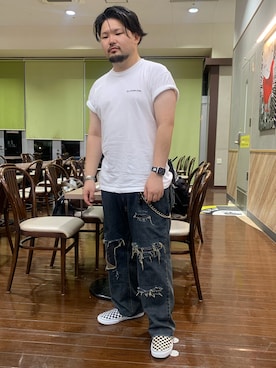 「アイテム（スリッポン）」を使った、ホンダネーション さん（メンズ・172cm）の夏コーディネート