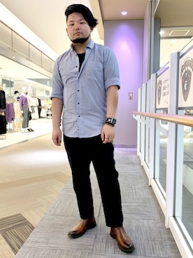 「アイテム（スラックス）」を使った、ホンダネーション さん（メンズ・172cm）の夏コーディネート
