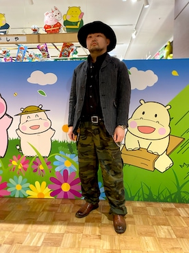 「CA4LA（カシラ）のアイテム（帽子）」を使った、ホンダネーション さん（メンズ・172cm）の春コーディネート