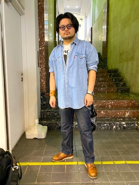 「アイテム（シャツ/ブラウス）」を使った、ホンダネーション さん（メンズ・172cm）の秋コーディネート