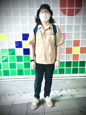 「DC SHOES（ディーシーシューズ）のアイテム（ブラウン系）」を使った、ホンダネーション さん（メンズ・171cm）の夏コーディネート