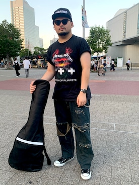 「アイテム（キャップ）」を使った、ホンダネーション さん（メンズ・172cm）の夏コーディネート