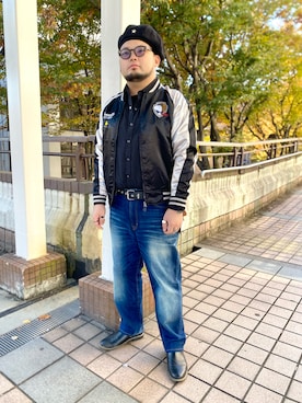 「アイテム（スカジャン）」を使った、ホンダネーション さん（メンズ・172cm）の秋コーディネート