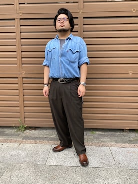 「アイテム（スラックス）」を使った、ホンダネーション さん（メンズ・172cm）の秋コーディネート