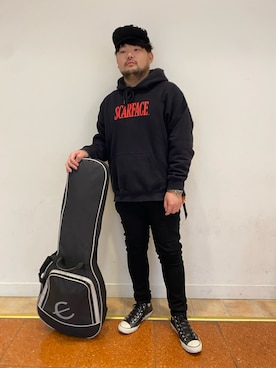 「アイテム（キャップ）」を使った、ホンダネーション さん（メンズ・172cm・20代）の冬コーディネート