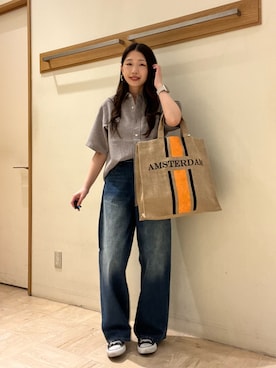 「GLOSTER（グロスター）のアイテム」を使った、noripiyoさん（レディース・163cm）の夏コーディネート