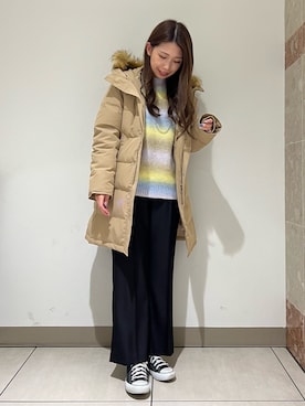 「GEVACO」｜「アイテム（スラックス）」を使った、noripiyoさん（レディース・163cm）の冬コーディネート