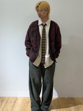 「アイテム（ネクタイ、グリーン系）」を使った、hayaさん（メンズ・167cm）の秋コーディネート