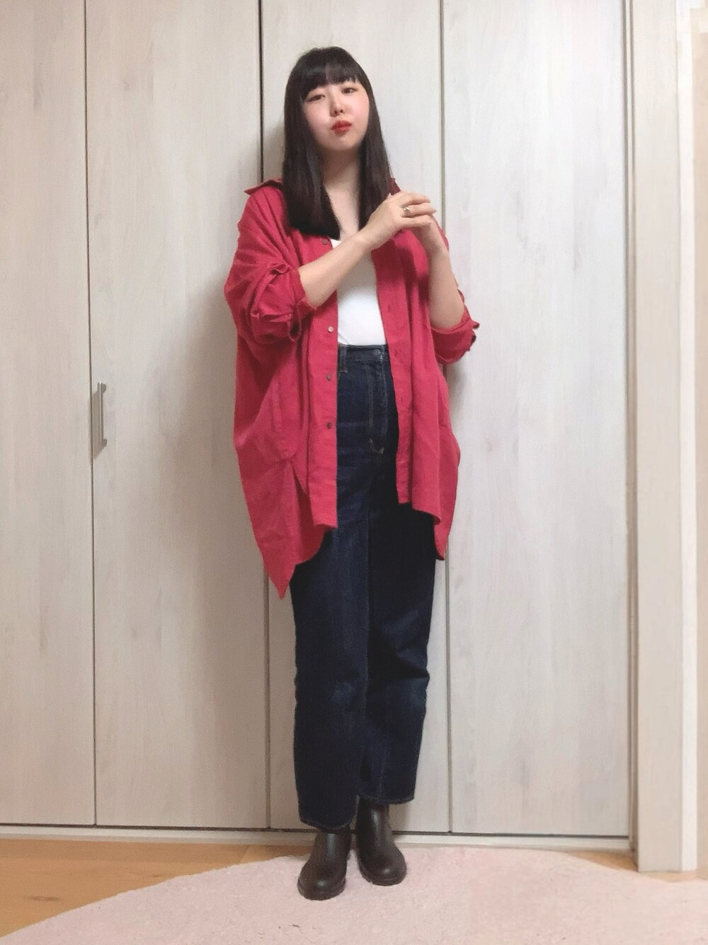 JEANASIS（ジーナシス）の「TツイルレギュラーBIGシャツLS