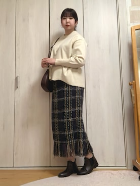 「アイテム（ピアス（両耳用））」を使った、mmooさん（レディース・166cm）の秋コーディネート