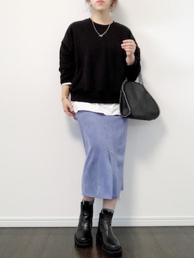 「GRL（グレイル）の2wayチェーンフラップバッグ（ハンドバッグ）」を使った、risaさん（レディース・155cm）の秋コーディネート