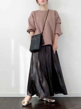 「petite robe noire（プティローブノアー）のアイテム」を使った、risaさん（レディース・155cm）の秋コーディネート