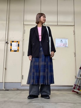 「アイテム（スウェットパンツ）」を使った、yuiさん（レディース・168cm）の春コーディネート