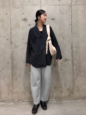 「SENSE OF PLACE by URBAN RESEARCH（センスオブプレイスバイアーバンリサーチ）のクロワッサンショルダーバッグ（ショルダーバッグ、ベージュ系）」を使った、yuiさん（レディース・168cm）の冬コーディネート