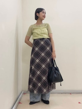 「SENSE OF PLACE by URBAN RESEARCH（センスオブプレイスバイアーバンリサーチ）のアイテム（スカート）」を使った、yuiさん（レディース・168cm）の夏コーディネート