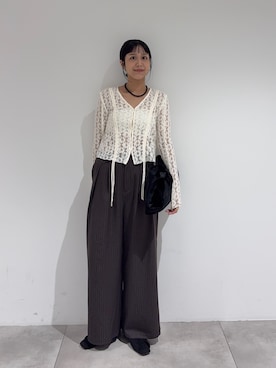 「SENSE OF PLACE by URBAN RESEARCH（センスオブプレイスバイアーバンリサーチ）のアイテム（カーディガン/ボレロ）」を使った、yuiさん（レディース・168cm）の秋コーディネート