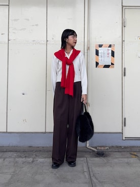 「アイテム（ハンドバッグ）」を使った、yuiさん（レディース・168cm）の秋コーディネート