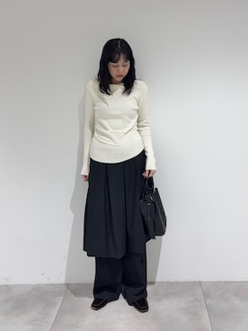 「SENSE OF PLACE by URBAN RESEARCH(センスオブプレイスバイアーバンリサーチ)のベロアスライドシューズ(その他シューズ、ブラウン系)」を使った、yuiさん(レディース・168cm)の秋コーディネート