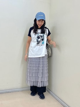 「ラグランTシャツ」｜「アイテム（スラックス）」を使った、yuiさん（レディース・168cm）の春コーディネート