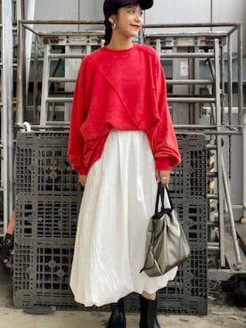 「SENSE OF PLACE by URBAN RESEARCH（センスオブプレイスバイアーバンリサーチ）のヴィンテージルーズスウェット（Tシャツ/カットソー）」を使った、yuiさん（レディース・168cm）の秋コーディネート