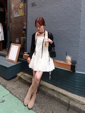 「アイテム（ブーツ）」を使った、nanamiさん（レディース・153cm）の夏コーディネート