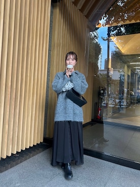 「アイテム（ブローチ/コサージュ）」を使った、nanamiさん（レディース・153cm）の秋コーディネート