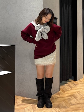 「アイテム（ストール/ショール）」を使った、yumeha0127さん（レディース・159cm・10代）の秋コーディネート