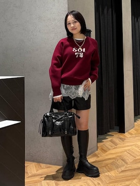 「JEANASIS（ジーナシス）のアイテム（パンツ）」を使った、yumeha0127さん（レディース・159cm）の冬コーディネート