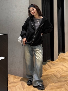 「アイテム（パーカー）」を使った、yumeha0127さん（レディース・159cm・10代）の夏コーディネート