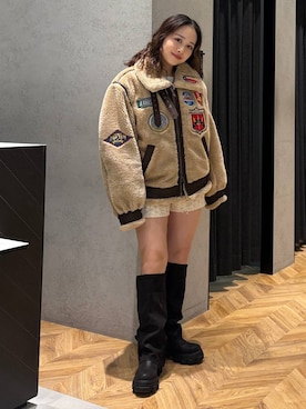 「アイテム（ミリタリージャケット）」を使った、yumeha0127さん（レディース・159cm）の秋コーディネート