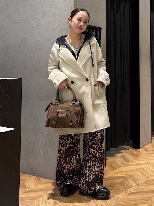 今季ジーナシス　ショートビーバーウールミドルコート　FREE　タグ付き セール】【オンオフで着回し可能☆】ショートビーバーウールミドル