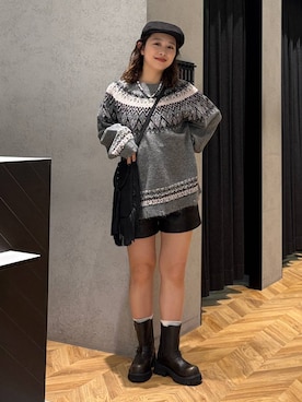 「アイテム（ハンチング/ベレー帽）」を使った、yumeha0127さん（レディース・159cm）の秋コーディネート