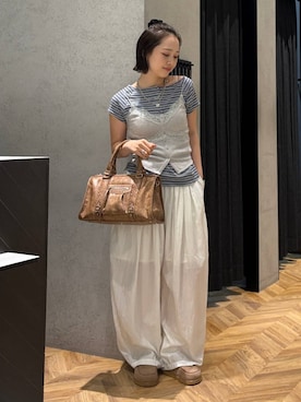 「JEANASIS（ジーナシス）のアイテム（バッグ）」を使った、yumeha0127さん（レディース・159cm）の春コーディネート