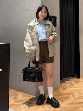 「アイテム（ローファー）」を使った、yumeha0127さん（レディース・159cm・10代）の冬コーディネート