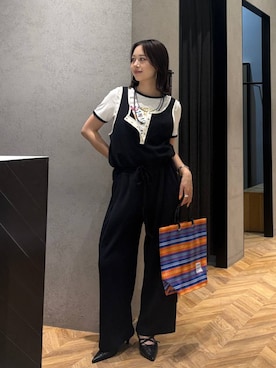 「JEANASIS（ジーナシス）の【kurry×JEANASIS】リンガーTEE/1043159（Tシャツ/カットソー、ホワイト系）」を使った、yumeha0127さん（レディース）の夏コーディネート