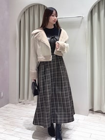 フェイクレザービスチェドッキングキャミワンピース｜マーキュリー