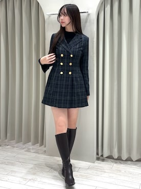 「ミニワンピ」｜髙橋友美さん（レディース・165cm）の秋コーディネート