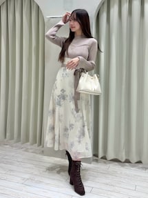 フラワードッキングロングスリーブワンピース｜マーキュリーデュオ