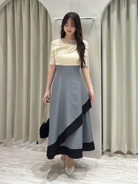 「フレアスカート」｜髙橋友美さん（レディース・165cm）の春コーディネート