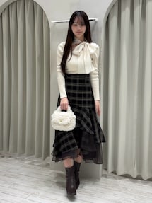 追加生産】異素材使いティアードスカート｜マーキュリーデュオ
