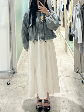 「GU（ジーユー）のアイテム（ワンピース/ドレス）」を使った、マミさん（レディース・163cm）の春コーディネート