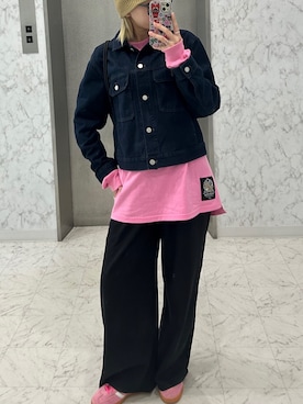 「アイテム（デニムジャケット）」を使った、mami21oさん（レディース・163cm）の秋コーディネート