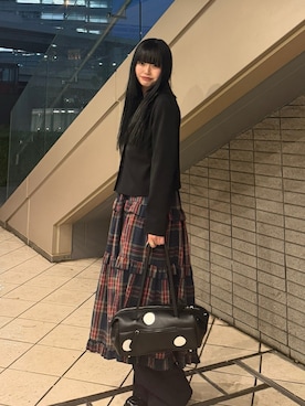 「emuniemのアイテム（バッグ、ブラック系）」を使った、マミさん（レディース・163cm）の春コーディネート