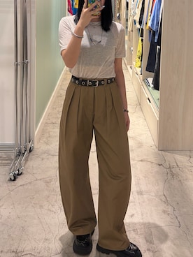 「GU（ジーユー）のアイテム（チノパンツ）」を使った、マミさん（レディース・163cm）の夏コーディネート
