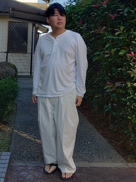 「アイテム（サンダル）」を使った、doramukanさん（メンズ・168cm）の秋コーディネート