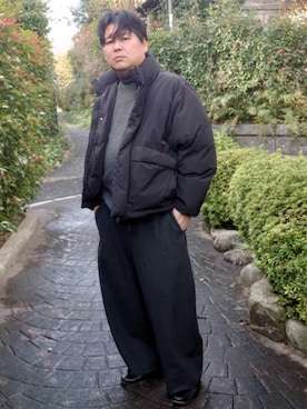 「アイテム（スウェットパンツ）」を使った、doramukanさん（メンズ・168cm）の冬コーディネート